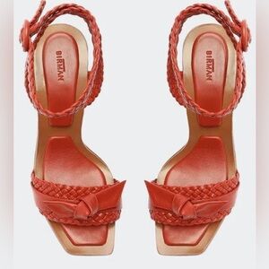 Alexandre Birman Women Brown Clarita Woven Bow Ankle-Strap Sandal